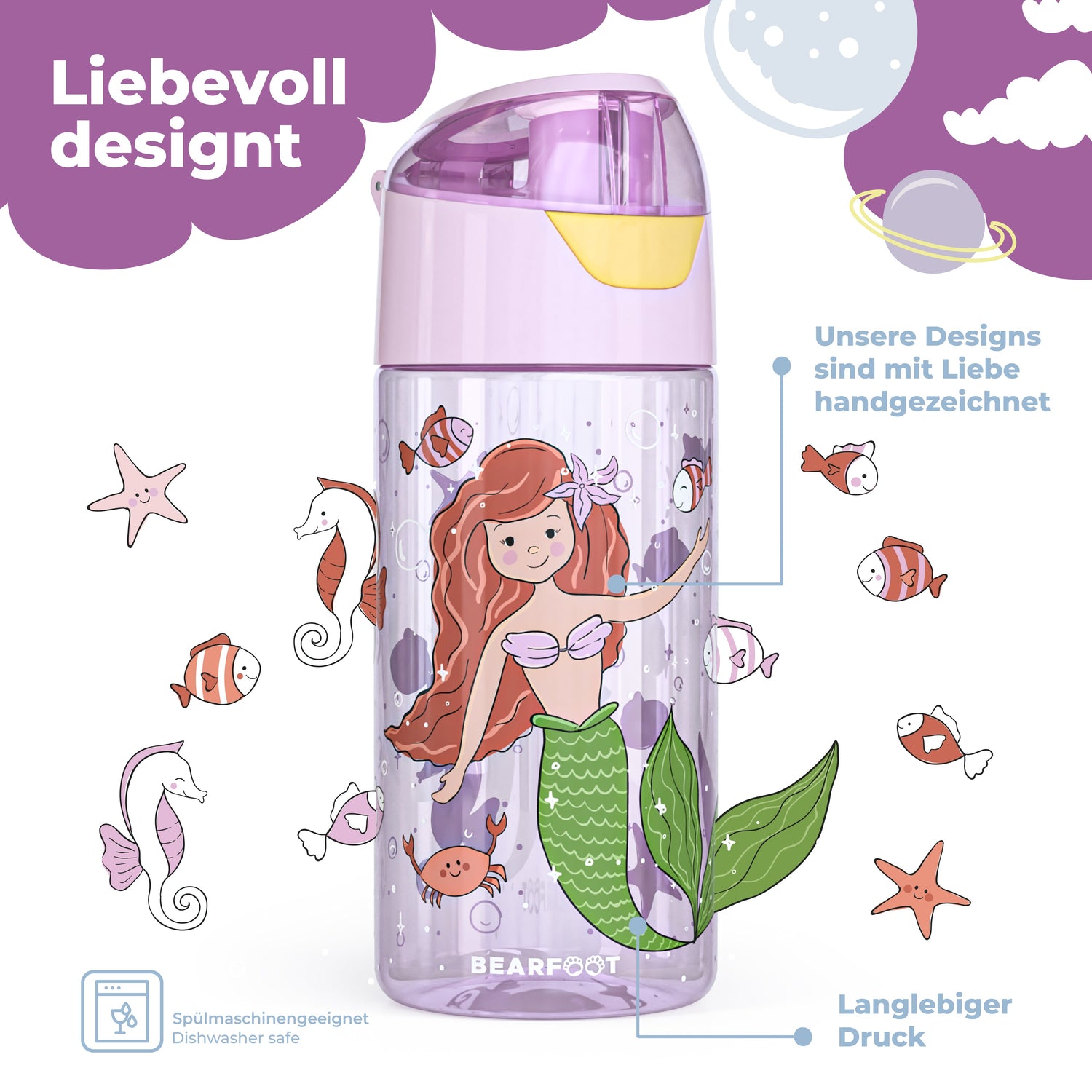 Meerjungfrau Kinder Trinkflasche online günstig kaufen bei BEARFOOT